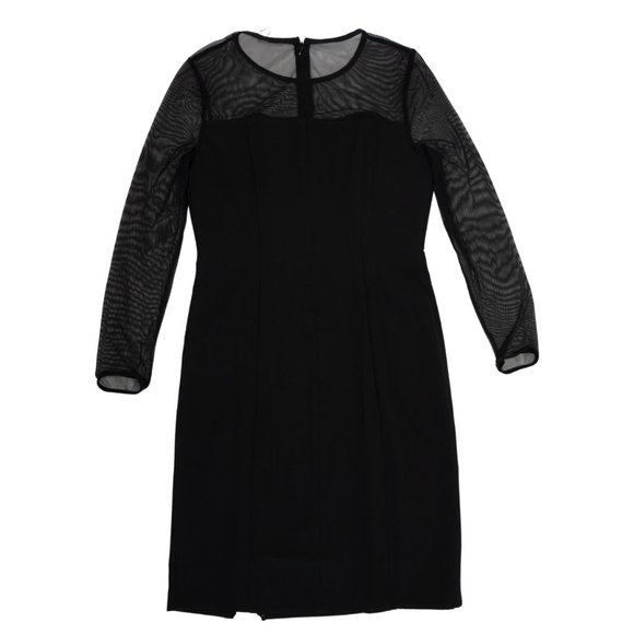Tahari 3/4 Sleeve Shoulder Mesh Beaded Party/Cocktail MINI Dress Black Sz 6 New - Picture 4 of 8